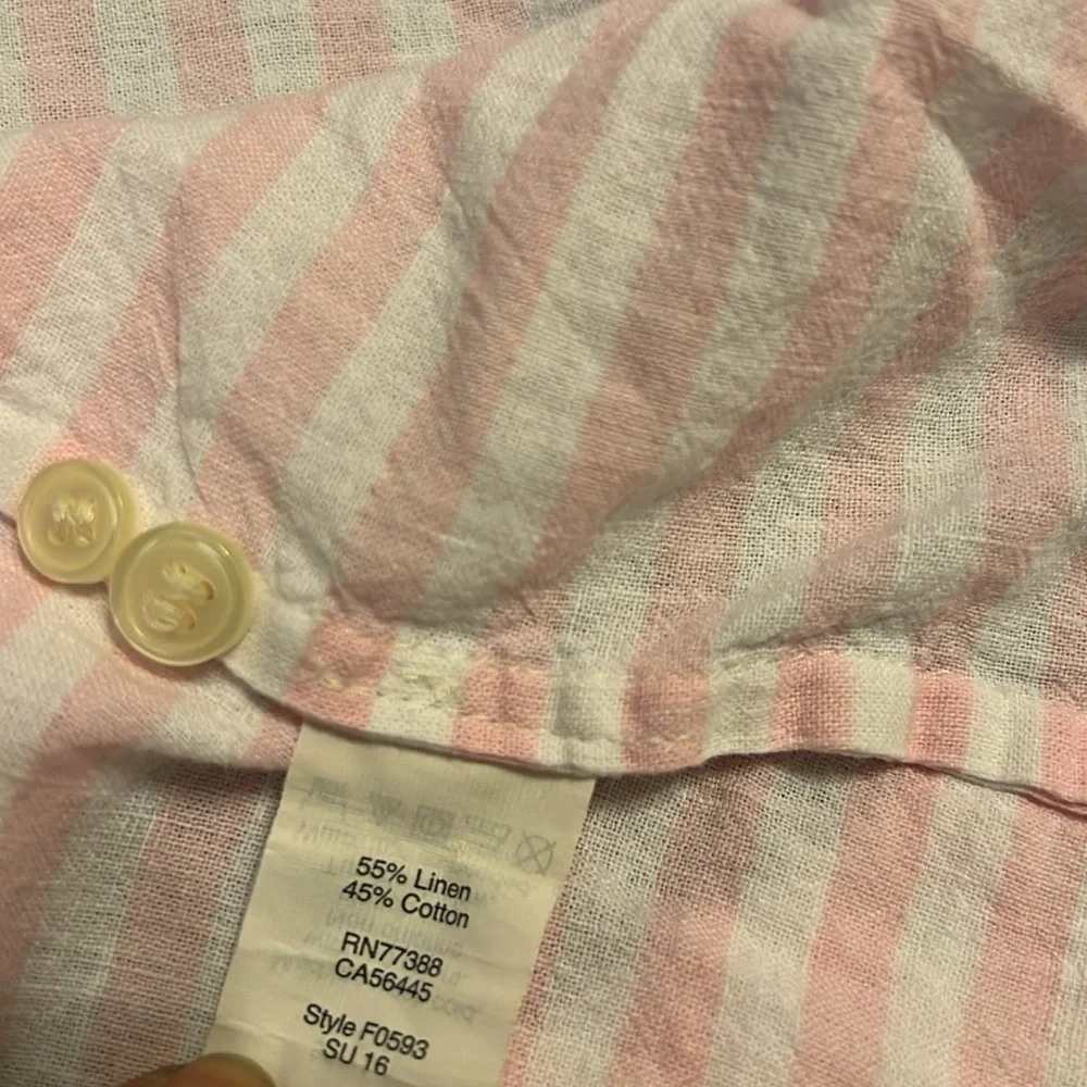 J.Crew Linen and Cotton Striped Button Down, Sz. S.